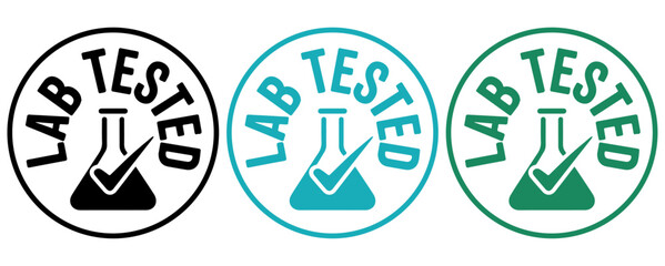 Lab tested badge set, Lab tested stamp set, Lab tested seal set