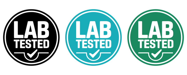 Lab tested badge set, Lab tested stamp set, Lab tested seal set
