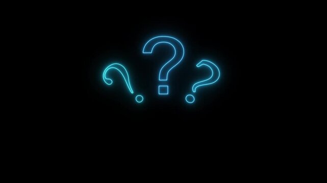 Question mark icon, problem sign . Many neon question marks icon . Something to think about or a Problem to solve