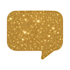 PNG Glittering gold speech bubble illustration.