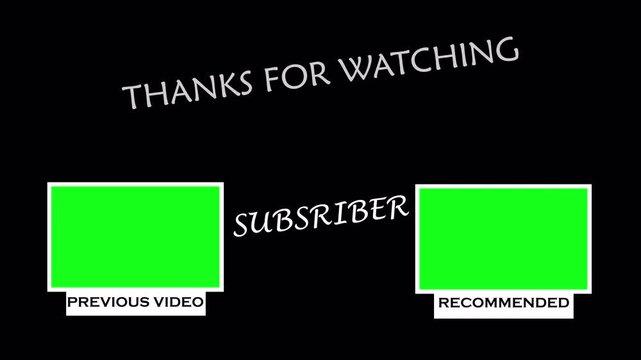 End screen YouTube doodle Art Style in transparent background in 4K animation