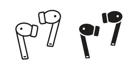 Air pods icon line illustration background. icon concept vector