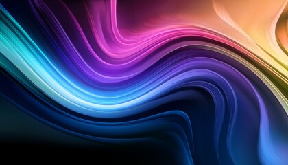 Fototapeta premium Abstract Flowing Swoosh Curves Gradient Color Transitions Dynamic Liquid