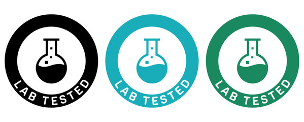 Lab tested badge set, Lab tested stamp set, Lab tested seal set