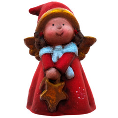 3d render cute angel christmas figure with transparent background