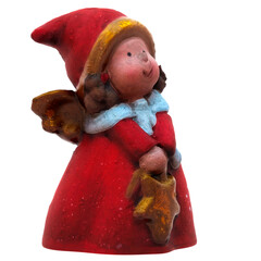 3d render cute angel christmas figure with transparent background