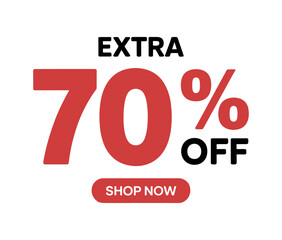 Extra 70% Off Sale with Shop Now Button
