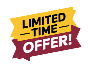 A bold yellow and red banner announces a limited time offer with exclamation.