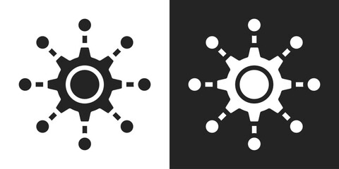 Microservice Icon In Black And White Glyph Style