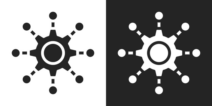 Microservice Icon In Black And White Glyph Style