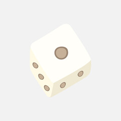 Game cube doodle icon. Playing dice.