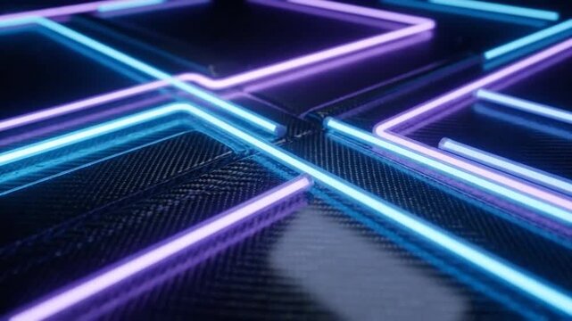 Glowing abstract lines form a circuit pattern in technology.