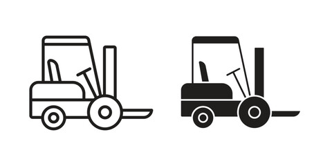 Forklift icon line illustration background. icon concept vector