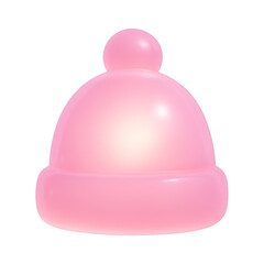 Fototapeta premium PNG Glossy pink winter hat illustration.