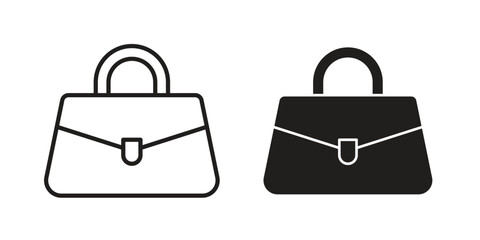Handbag icon line illustration background. icon concept vector
