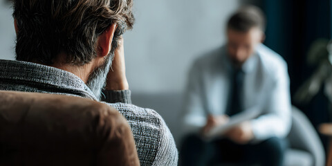 Understanding the Inner Self: A poignant scene unfolds as a person seeks solace with a therapist, embodying the journey of mental wellbeing and healing.