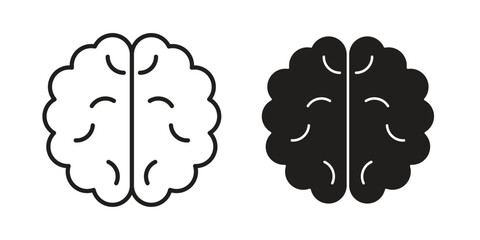Human brain icon line illustration background. icon concept vector