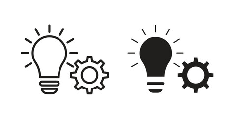 Implement icon line illustration background. icon concept vector