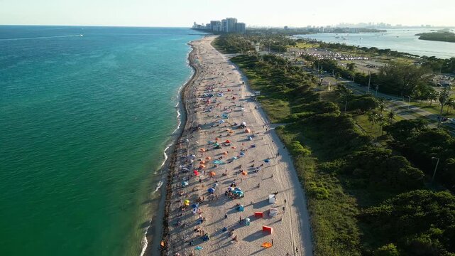 Aerial view of Haulover Beach, United States.