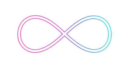 Fototapeta premium Modern infinity symbol with a vibrant gradient color scheme isolated on transparent background