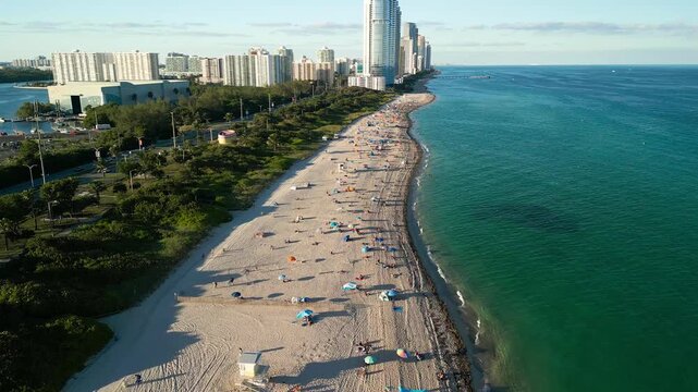 Aerial view of Haulover Beach, United States.