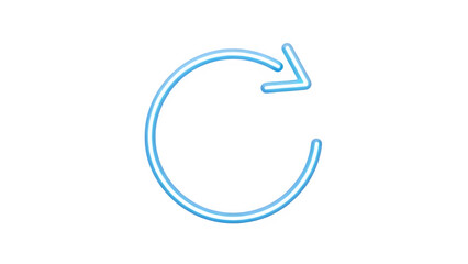 Blue circular refresh arrow icon graphic symbol isolated on transparent background