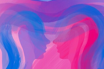 Disegno due persone diverse comunicano. Sostegno morale.