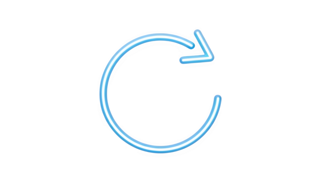 Blue circular refresh arrow icon graphic symbol isolated on transparent background