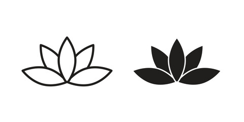 Lotus icon line illustration background. icon concept vector