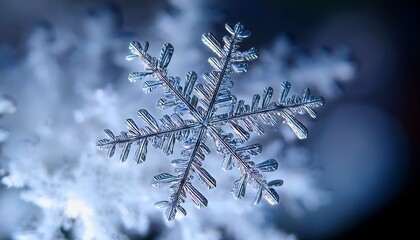 Intricate Snowflake Macro Photograph