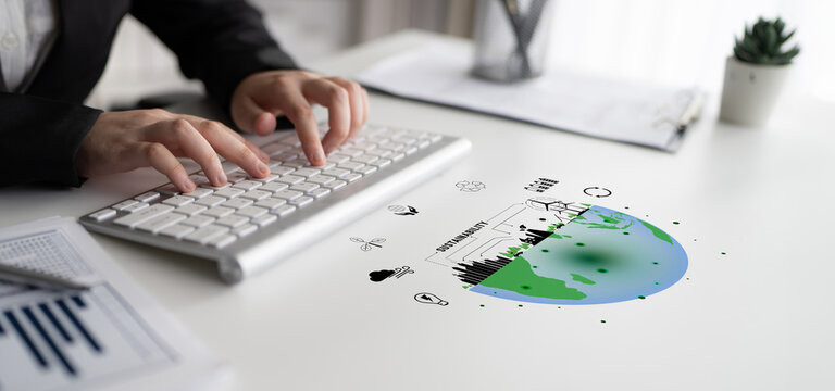 The concept of sustainability with green energy for environmental protection. A vision of a smart city with renewable resources and a clean ecosystem. Motif