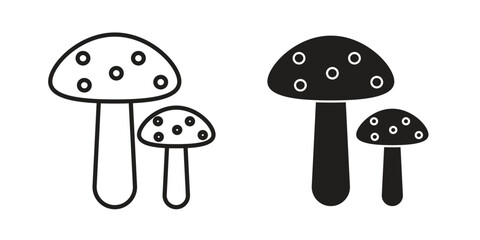 Mushroom icon line illustration background. icon concept vector