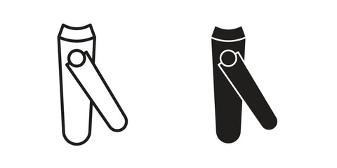 Nail clippers icon line illustration background. icon concept vector
