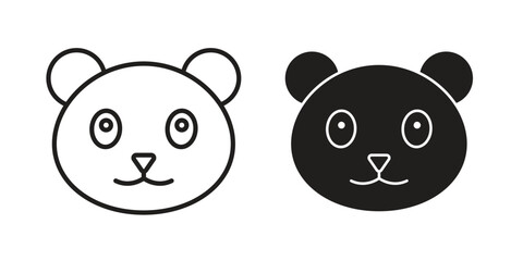 Panda icon line illustration background. icon concept vector