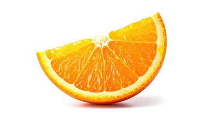 Juicy orange wedge, close-up shot, bright orange color, healthy citrus fruit