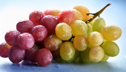 Colorful Grapes With Water Drops