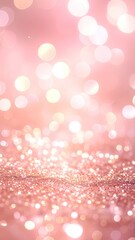 Pink sparkly background with bokeh effect, dreamy and soft