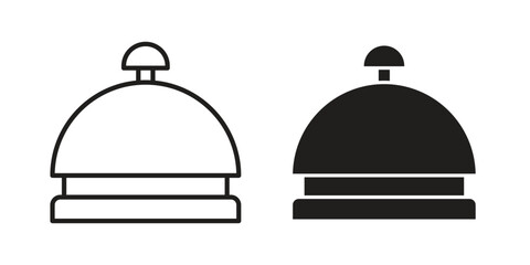 Reception bell icon line illustration background. icon concept vector