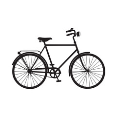 Classic bicycle silhouette, perfect for eco-friendly campaigns, promoting sustainable transport, or celebrating retro style, a vintage-inspired design icon, timeless appeal