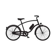 Fototapeta premium Classic bicycle silhouette with water bottle evokes summer adventures and healthy living, perfect for active lifestyle campaigns or eco-friendly promotions