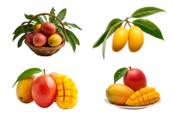 Fresh mango isolated on transparent background