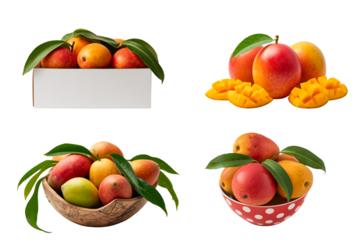 Fresh mango isolated on transparent background