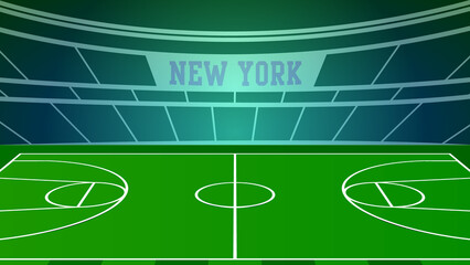 New York Basketball City Name and Ground Field with Colorful Background , Vector Illustration Abstract image
