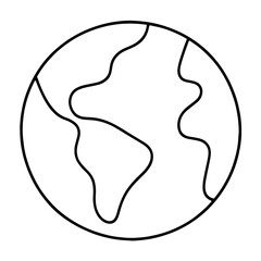 Obraz premium PNG Minimalist earth line drawing