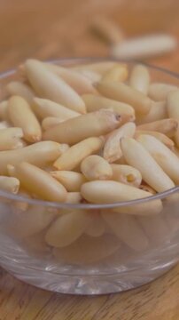 Vertical Video of Pine Nuts