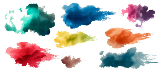 Abstract watercolor set background with bright colorful paint texture. modern graphic template backdrop pattern. creative banner frame drawing paper art and artistic collection.