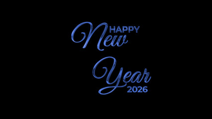  Vibrant image of 'Happy New Year 2026'. Blue text on black background.Great for holiday themed social media content, digital ads, and festive promotions.
Includes alpha channel.
