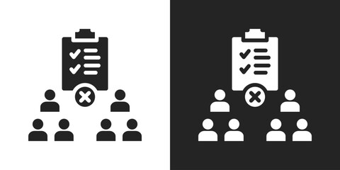 exclusion Icon In Black And White Glyph Style