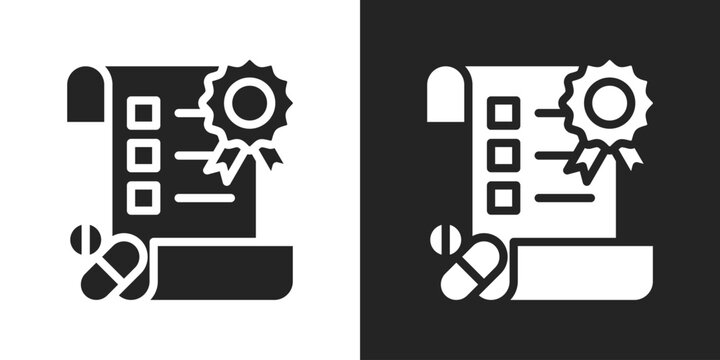 fda Icon In Black And White Glyph Style