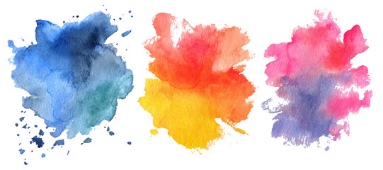 Abstract watercolor set background with bright colorful paint texture. modern graphic template backdrop pattern. creative banner frame drawing paper art and artistic collection.